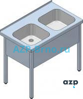Нержавеющий рабочий стол с двойной раковиной SD 03 AZP Brno Чехия (фото, схема) Нержавеющий рабочий стол с двойной раковиной SD 03 AZP Brno Чехия (фото, схема)